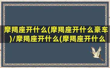 摩羯座开什么(摩羯座开什么豪车)/摩羯座开什么(摩羯座开什么豪车)-我的网站