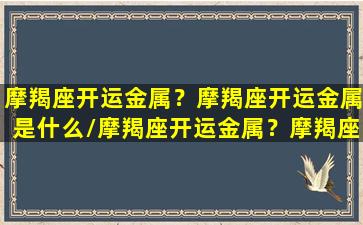 摩羯座开运金属？摩羯座开运金属是什么/摩羯座开运金属？摩羯座开运金属是什么-我的网站