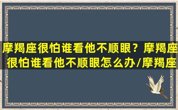 摩羯座很怕谁看他不顺眼？摩羯座很怕谁看他不顺眼怎么办/摩羯座很怕谁看他不顺眼？摩羯座很怕谁看他不顺眼怎么办-我的网站