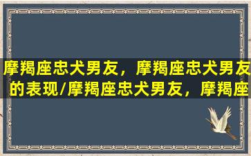 摩羯座忠犬男友，摩羯座忠犬男友的表现/摩羯座忠犬男友，摩羯座忠犬男友的表现-我的网站