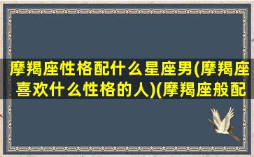 摩羯座性格配什么星座男(摩羯座喜欢什么性格的人)(摩羯座般配什么星座)