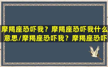 摩羯座恐吓我？摩羯座恐吓我什么意思/摩羯座恐吓我？摩羯座恐吓我什么意思-我的网站