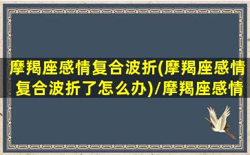 摩羯座感情复合波折(摩羯座感情复合波折了怎么办)/摩羯座感情复合波折(摩羯座感情复合波折了怎么办)-我的网站