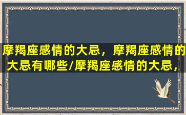 摩羯座感情的大忌，摩羯座感情的大忌有哪些/摩羯座感情的大忌，摩羯座感情的大忌有哪些-我的网站