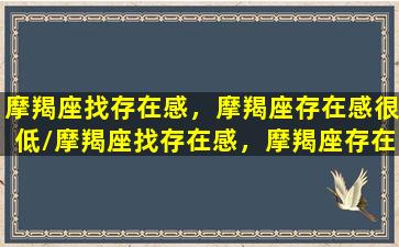 摩羯座找存在感，摩羯座存在感很低/摩羯座找存在感，摩羯座存在感很低-我的网站