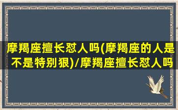 摩羯座擅长怼人吗(摩羯座的人是不是特别狠)/摩羯座擅长怼人吗(摩羯座的人是不是特别狠)-我的网站