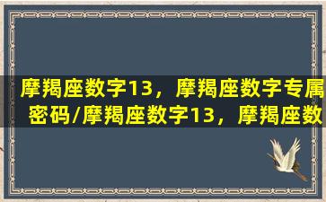 摩羯座数字13，摩羯座数字专属密码/摩羯座数字13，摩羯座数字专属密码-我的网站