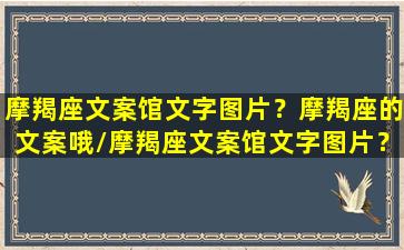 摩羯座文案馆文字图片？摩羯座的文案哦/摩羯座文案馆文字图片？摩羯座的文案哦-我的网站