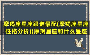 摩羯座星座跟谁最配(摩羯座星座性格分析)(摩羯星座和什么星座配)