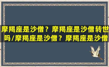 摩羯座是沙僧？摩羯座是沙僧转世吗/摩羯座是沙僧？摩羯座是沙僧转世吗-我的网站