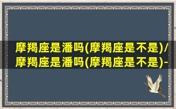 摩羯座是潘吗(摩羯座是不是)/摩羯座是潘吗(摩羯座是不是)-我的网站