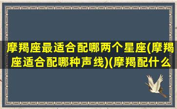 摩羯座最适合配哪两个星座(摩羯座适合配哪种声线)(摩羯配什么座)