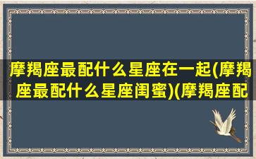 摩羯座最配什么星座在一起(摩羯座最配什么星座闺蜜)(摩羯座配哪个星座最好)