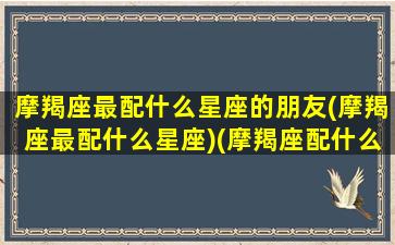 摩羯座最配什么星座的朋友(摩羯座最配什么星座)(摩羯座配什么星座最适合)