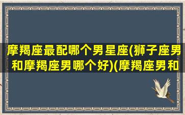 摩羯座最配哪个男星座(狮子座男和摩羯座男哪个好)(摩羯座男和狮子男谁也不服谁)