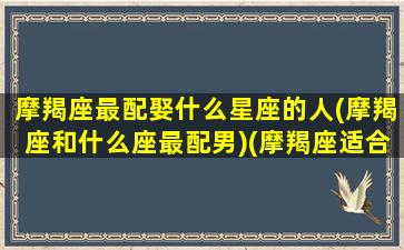 摩羯座最配娶什么星座的人(摩羯座和什么座最配男)(摩羯座适合跟谁结婚)