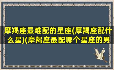 摩羯座最难配的星座(摩羯座配什么星)(摩羯座最配哪个星座的男生)