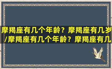 摩羯座有几个年龄？摩羯座有几岁/摩羯座有几个年龄？摩羯座有几岁-我的网站