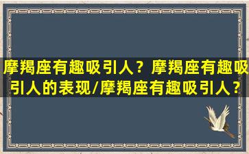 摩羯座有趣吸引人？摩羯座有趣吸引人的表现/摩羯座有趣吸引人？摩羯座有趣吸引人的表现-我的网站