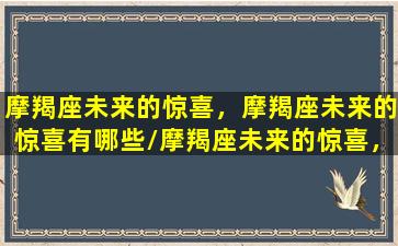 摩羯座未来的惊喜，摩羯座未来的惊喜有哪些/摩羯座未来的惊喜，摩羯座未来的惊喜有哪些-我的网站