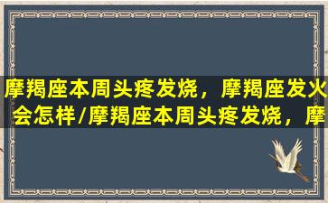 摩羯座本周头疼发烧，摩羯座发火会怎样/摩羯座本周头疼发烧，摩羯座发火会怎样-我的网站