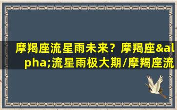 摩羯座流星雨未来？摩羯座α流星雨极大期/摩羯座流星雨未来？摩羯座α流星雨极大期-我的网站