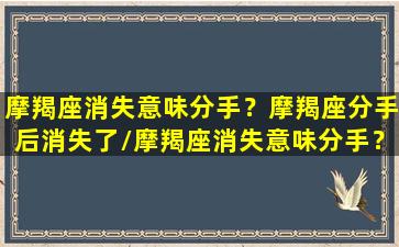 摩羯座消失意味分手？摩羯座分手后消失了/摩羯座消失意味分手？摩羯座分手后消失了-我的网站