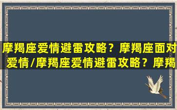 摩羯座爱情避雷攻略？摩羯座面对爱情/摩羯座爱情避雷攻略？摩羯座面对爱情-我的网站