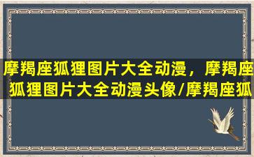 摩羯座狐狸图片大全动漫，摩羯座狐狸图片大全动漫头像/摩羯座狐狸图片大全动漫，摩羯座狐狸图片大全动漫头像-我的网站