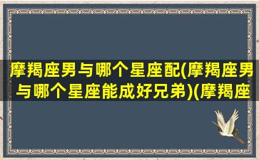 摩羯座男与哪个星座配(摩羯座男与哪个星座能成好兄弟)(摩羯座男跟什么星座)