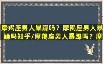 摩羯座男人暴躁吗？摩羯座男人暴躁吗知乎/摩羯座男人暴躁吗？摩羯座男人暴躁吗知乎-我的网站