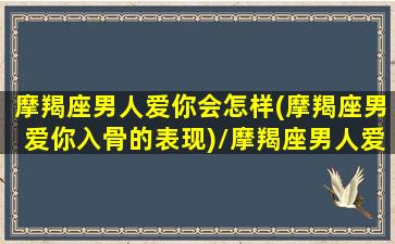 摩羯座男人爱你会怎样(摩羯座男爱你入骨的表现)/摩羯座男人爱你会怎样(摩羯座男爱你入骨的表现)-我的网站