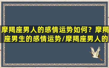 摩羯座男人的感情运势如何？摩羯座男生的感情运势/摩羯座男人的感情运势如何？摩羯座男生的感情运势-我的网站