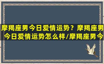 摩羯座男今日爱情运势？摩羯座男今日爱情运势怎么样/摩羯座男今日爱情运势？摩羯座男今日爱情运势怎么样-我的网站