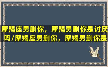 摩羯座男删你，摩羯男删你是讨厌吗/摩羯座男删你，摩羯男删你是讨厌吗-我的网站