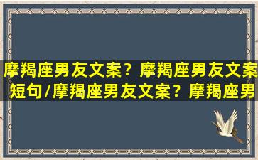 摩羯座男友文案？摩羯座男友文案短句/摩羯座男友文案？摩羯座男友文案短句-我的网站