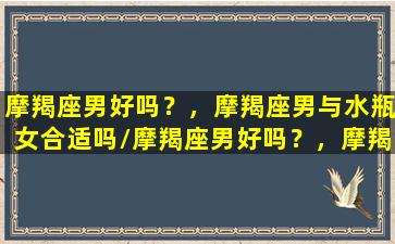 摩羯座男好吗？，摩羯座男与水瓶女合适吗/摩羯座男好吗？，摩羯座男与水瓶女合适吗-我的网站