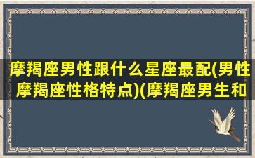 摩羯座男性跟什么星座最配(男性摩羯座性格特点)(摩羯座男生和什么星座比较配)