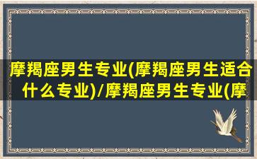 摩羯座男生专业(摩羯座男生适合什么专业)/摩羯座男生专业(摩羯座男生适合什么专业)-我的网站