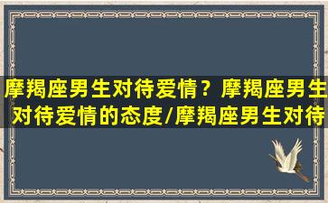 摩羯座男生对待爱情？摩羯座男生对待爱情的态度/摩羯座男生对待爱情？摩羯座男生对待爱情的态度-我的网站