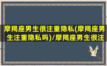 摩羯座男生很注重隐私(摩羯座男生注重隐私吗)/摩羯座男生很注重隐私(摩羯座男生注重隐私吗)-我的网站