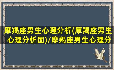 摩羯座男生心理分析(摩羯座男生心理分析图)/摩羯座男生心理分析(摩羯座男生心理分析图)-我的网站