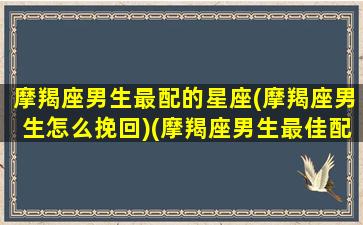 摩羯座男生最配的星座(摩羯座男生怎么挽回)(摩羯座男生最佳配对星座)