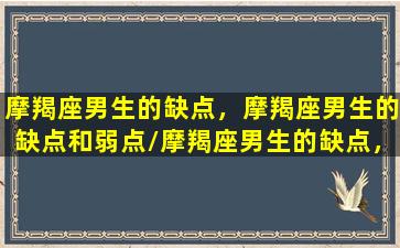 摩羯座男生的缺点，摩羯座男生的缺点和弱点/摩羯座男生的缺点，摩羯座男生的缺点和弱点-我的网站