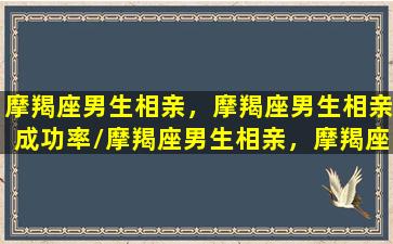 摩羯座男生相亲，摩羯座男生相亲成功率/摩羯座男生相亲，摩羯座男生相亲成功率-我的网站