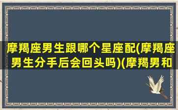 摩羯座男生跟哪个星座配(摩羯座男生分手后会回头吗)(摩羯男和哪一个星座最配)