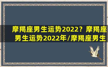 摩羯座男生运势2022？摩羯座男生运势2022年/摩羯座男生运势2022？摩羯座男生运势2022年-我的网站