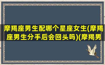 摩羯座男生配哪个星座女生(摩羯座男生分手后会回头吗)(摩羯男生配什么星座女生)