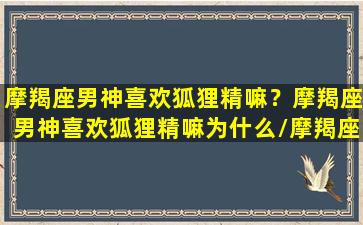 摩羯座男神喜欢狐狸精嘛？摩羯座男神喜欢狐狸精嘛为什么/摩羯座男神喜欢狐狸精嘛？摩羯座男神喜欢狐狸精嘛为什么-我的网站