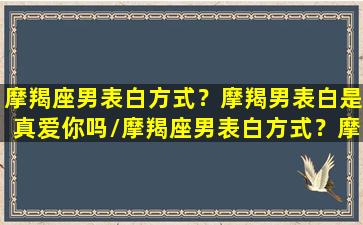 摩羯座男表白方式？摩羯男表白是真爱你吗/摩羯座男表白方式？摩羯男表白是真爱你吗-我的网站